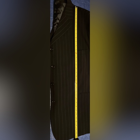 Mauro Size 56R Charcoal Pinstripe Suit Jacket - Picture 12 of 13